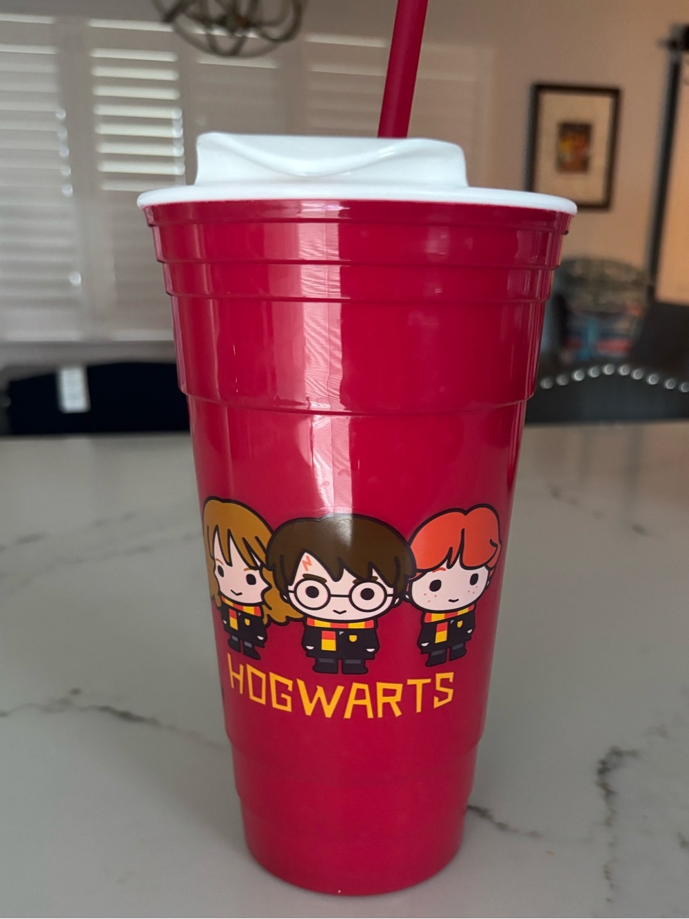 Hogwarts Travel Cup with Lid and Straw